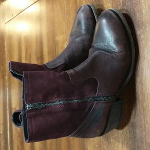 Hand Crafted 1990 Cognac Leather and Suede boots